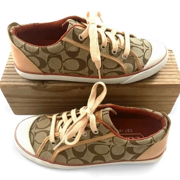 Coach Barrett Sneakers in Khaki/Natural Size 7.5 - Picture 7 of 9